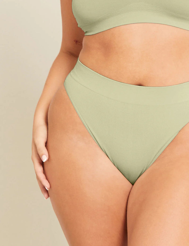 LYOLYTE Ribbed High Leg Brief | sage