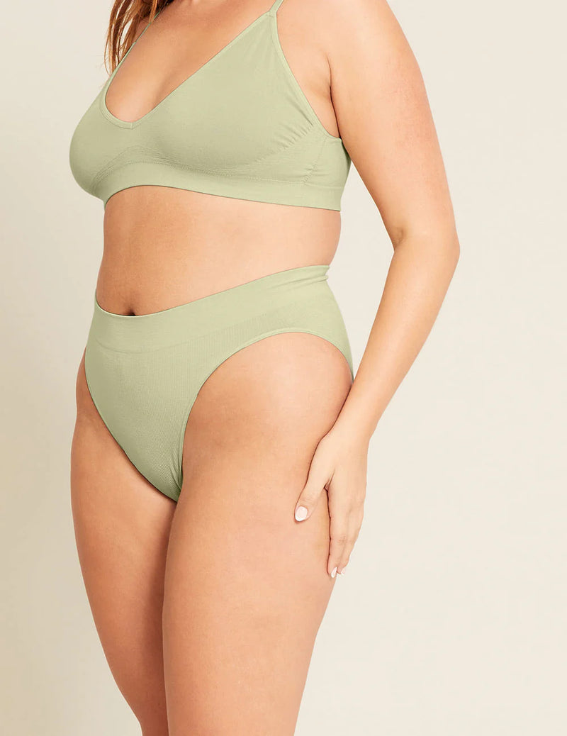 LYOLYTE Ribbed High Leg Brief | sage