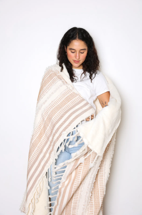 The Ophelia Throw | camel stripe