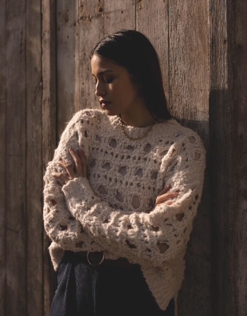 The Korner | Off White Wide Open Knit