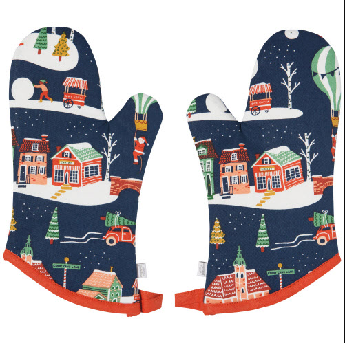Oven Mitt Set | candy cane lane