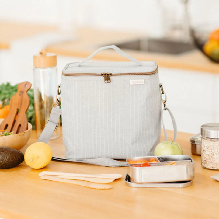 SoYoung | Heather Pinstripe Lunch Poche