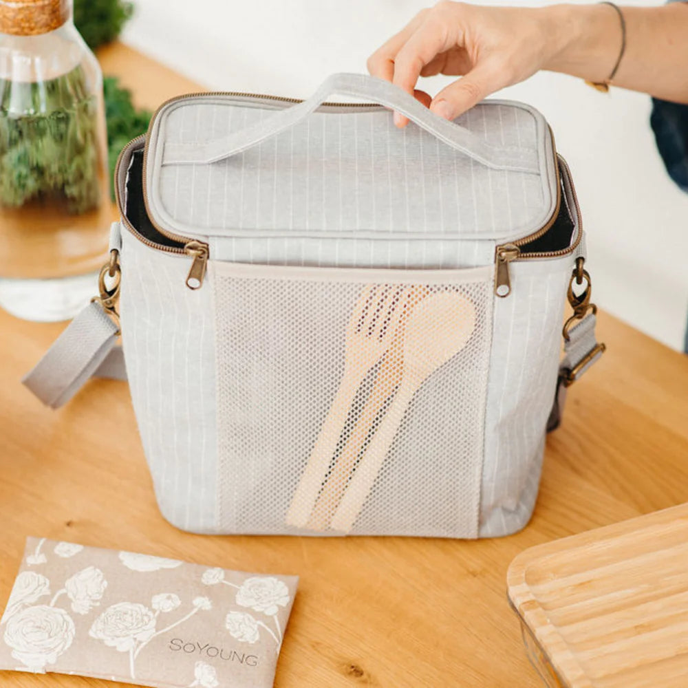 SoYoung | Heather Pinstripe Lunch Poche