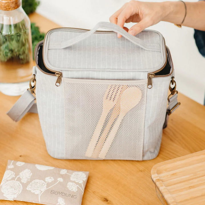 SoYoung | Heather Pinstripe Lunch Poche