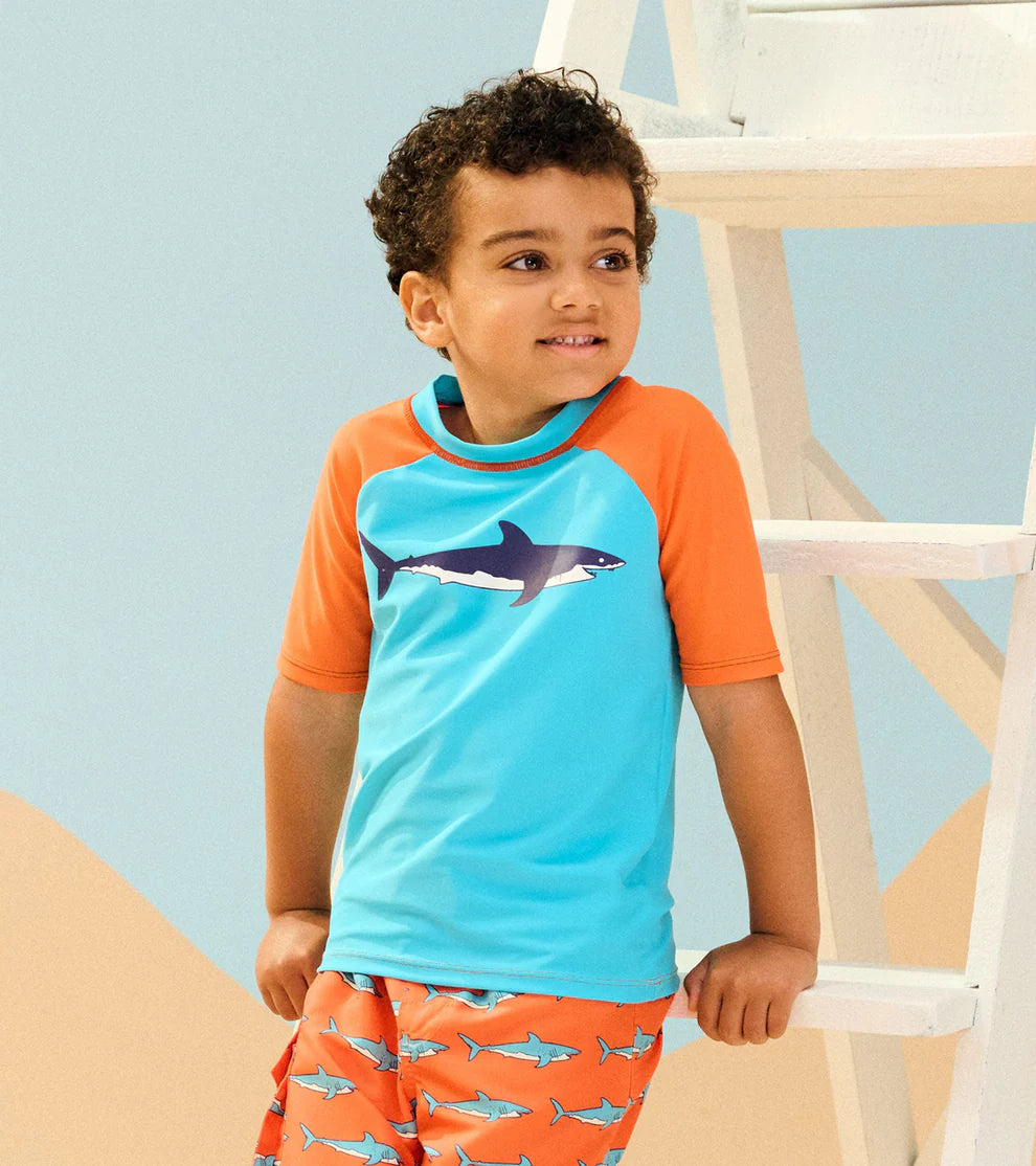 Hatley | Kids Short Sleeve Rashguard UPF 50+ | Shark