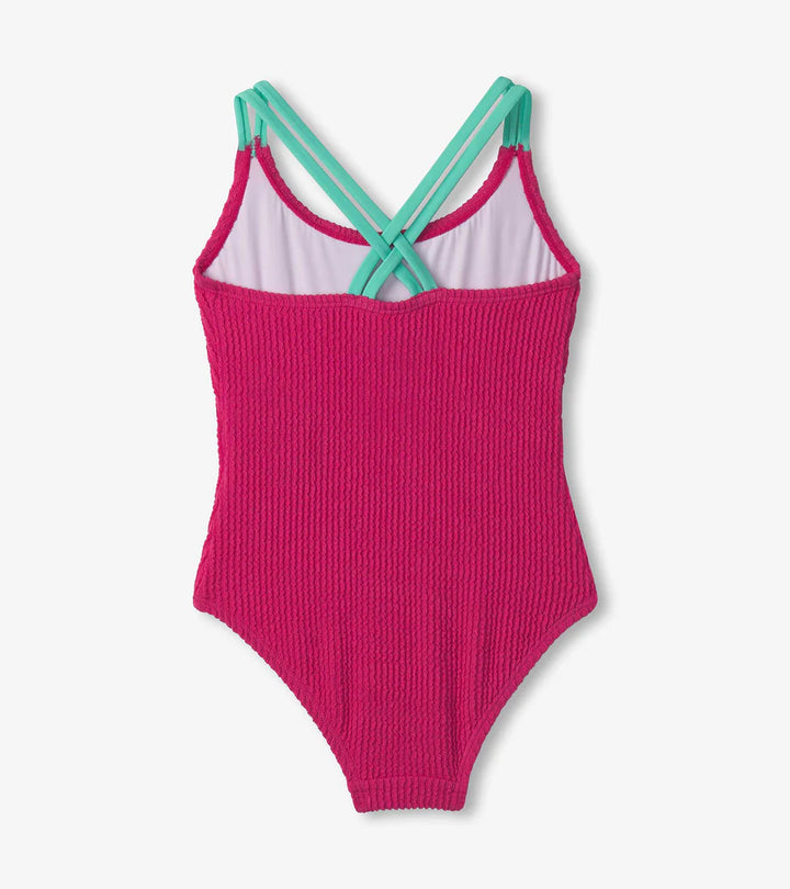 Hatley | Kids Cross Strap Swimsuit | Fuchsia Purple