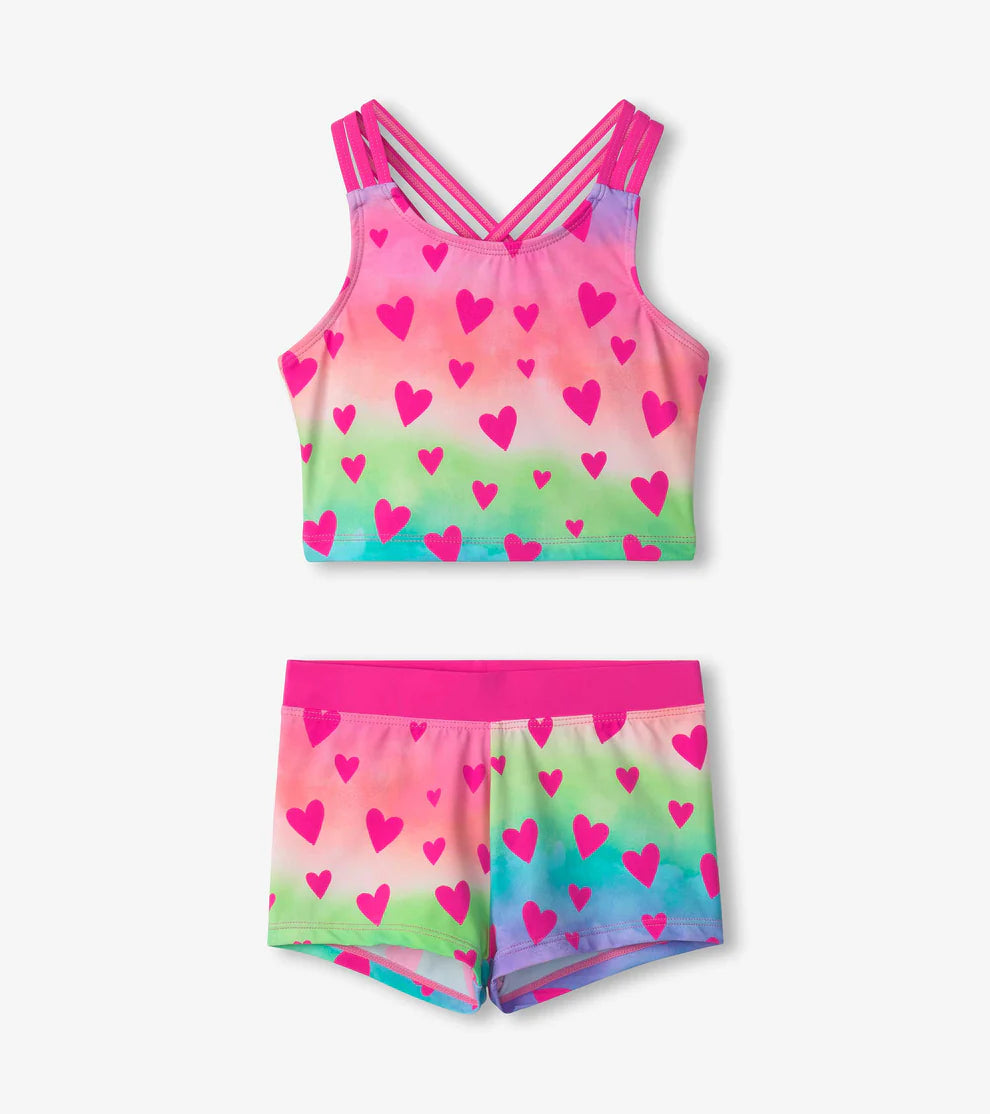 Hatley | Kids 2-Piece Swimsuit UPF 50+ | Kaleidoscope Hearts