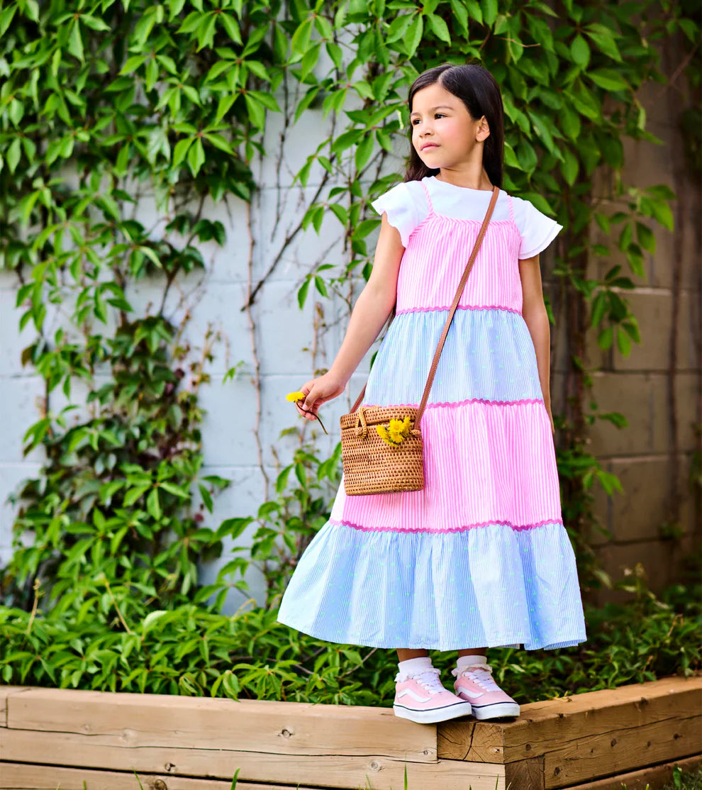 Hatley | Girls Mixed Seersucker Strappy Midi Dress