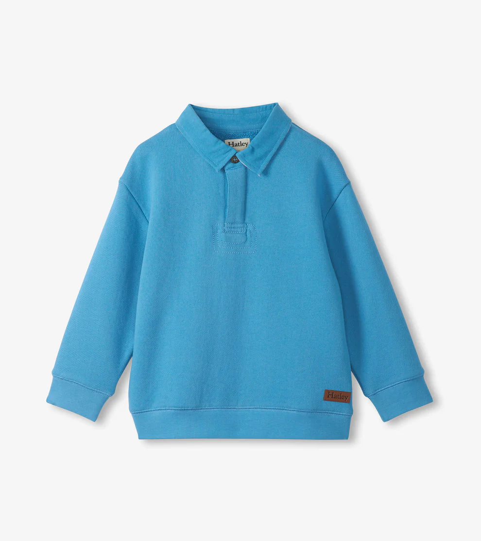 Hatley | Boys Niagara Blue Rugby Sweatshirt