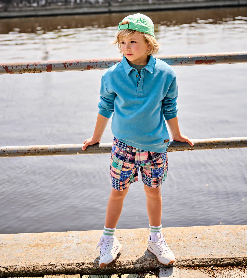 Hatley | Boys Niagara Blue Rugby Sweatshirt