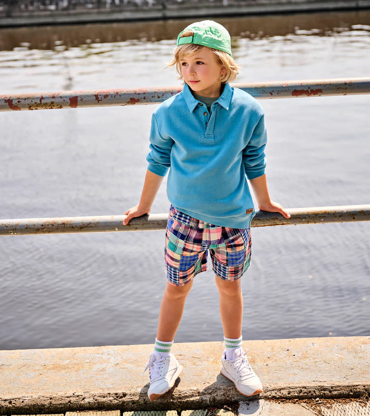 Hatley | Boys Niagara Blue Rugby Sweatshirt