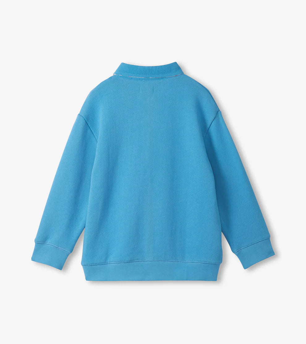 Hatley | Boys Niagara Blue Rugby Sweatshirt