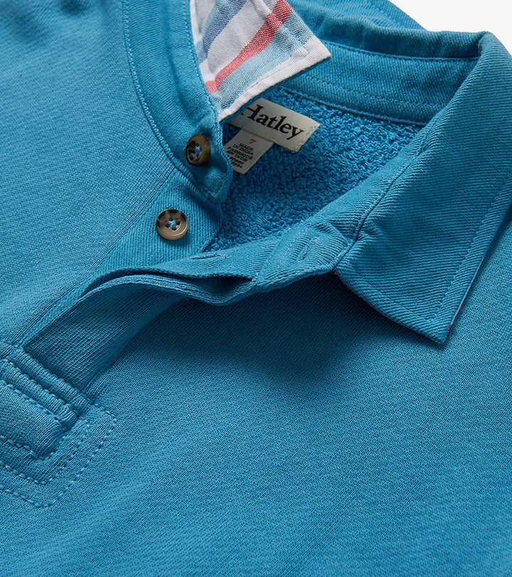 Hatley | Boys Niagara Blue Rugby Sweatshirt