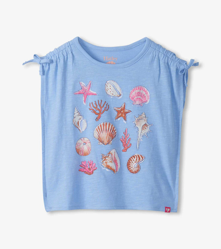 Hatley | Girls Sea Shell Cinched Shoulder Top