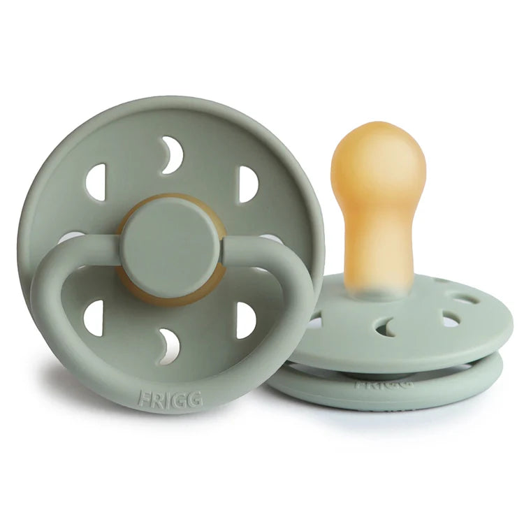 2 Pack - FRIGG Moon Natural Rubber Baby Pacifier | 2 Colour Combinations