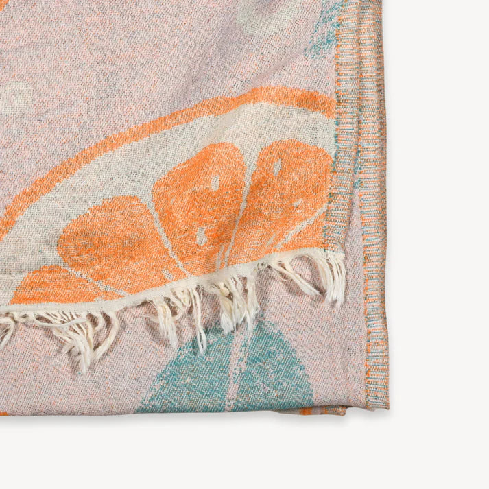 Pokoloko | Turkish Cotton Towel | orange and leaf