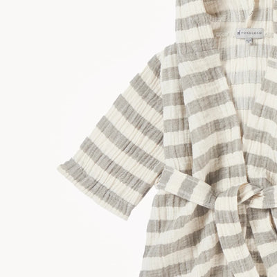 Striped Crinkle Toddler Robe - Moss | 18-24M