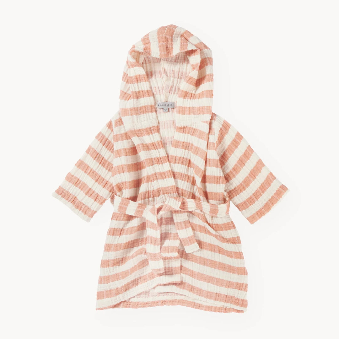 Striped Crinkle Toddler Robe - Mandarin | 12-24M