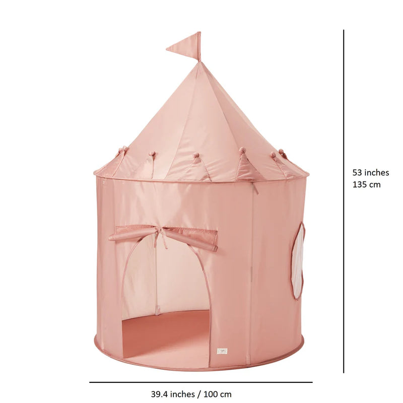 Recycled Fabric Play Tent Castle - Solid Colour: Misty Pink