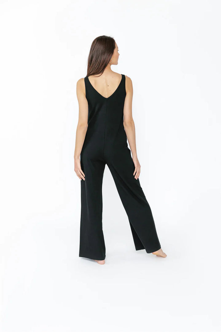 SMASH + TESS | Tuesday Wide Leg Romper II in Midnight Black