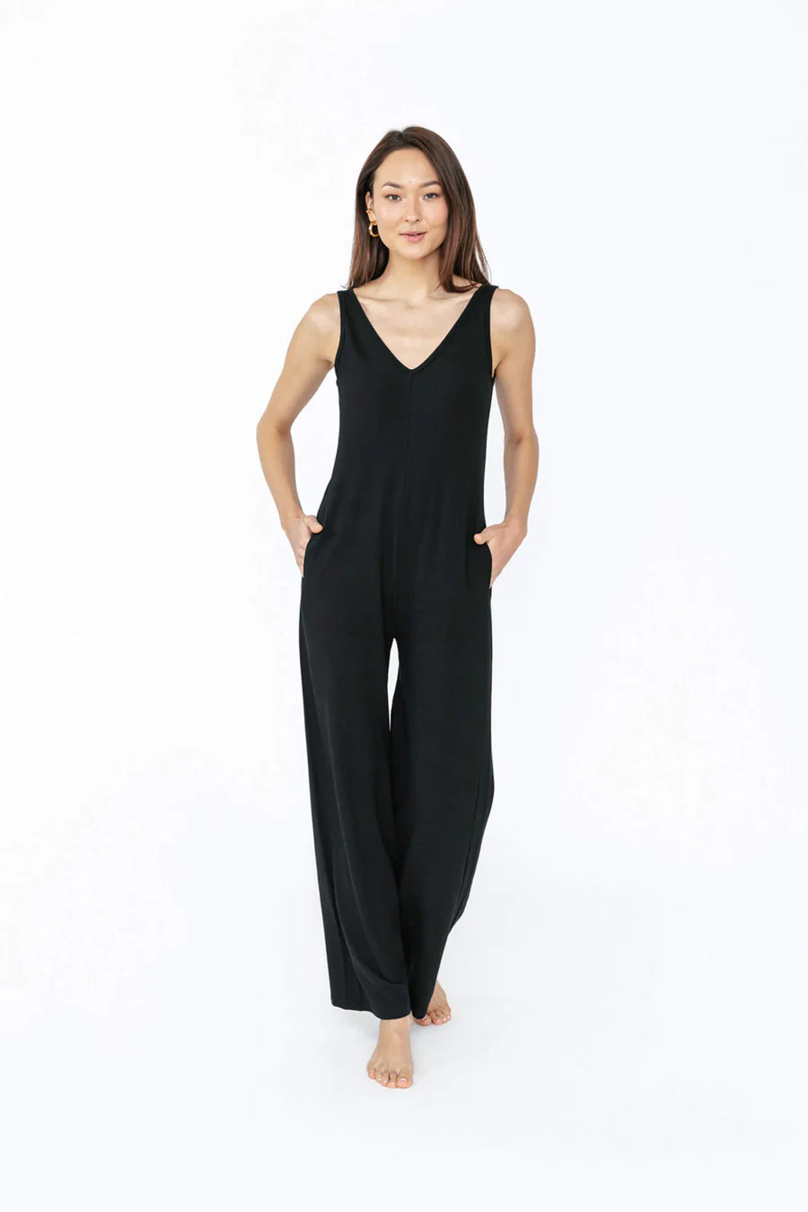 SMASH + TESS | Tuesday Wide Leg Romper II in Midnight Black