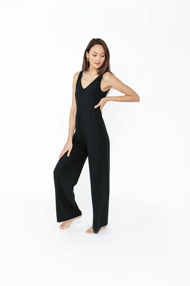 SMASH + TESS | Tuesday Wide Leg Romper II in Midnight Black