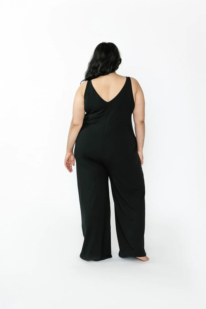 SMASH + TESS | Tuesday Wide Leg Romper II in Midnight Black