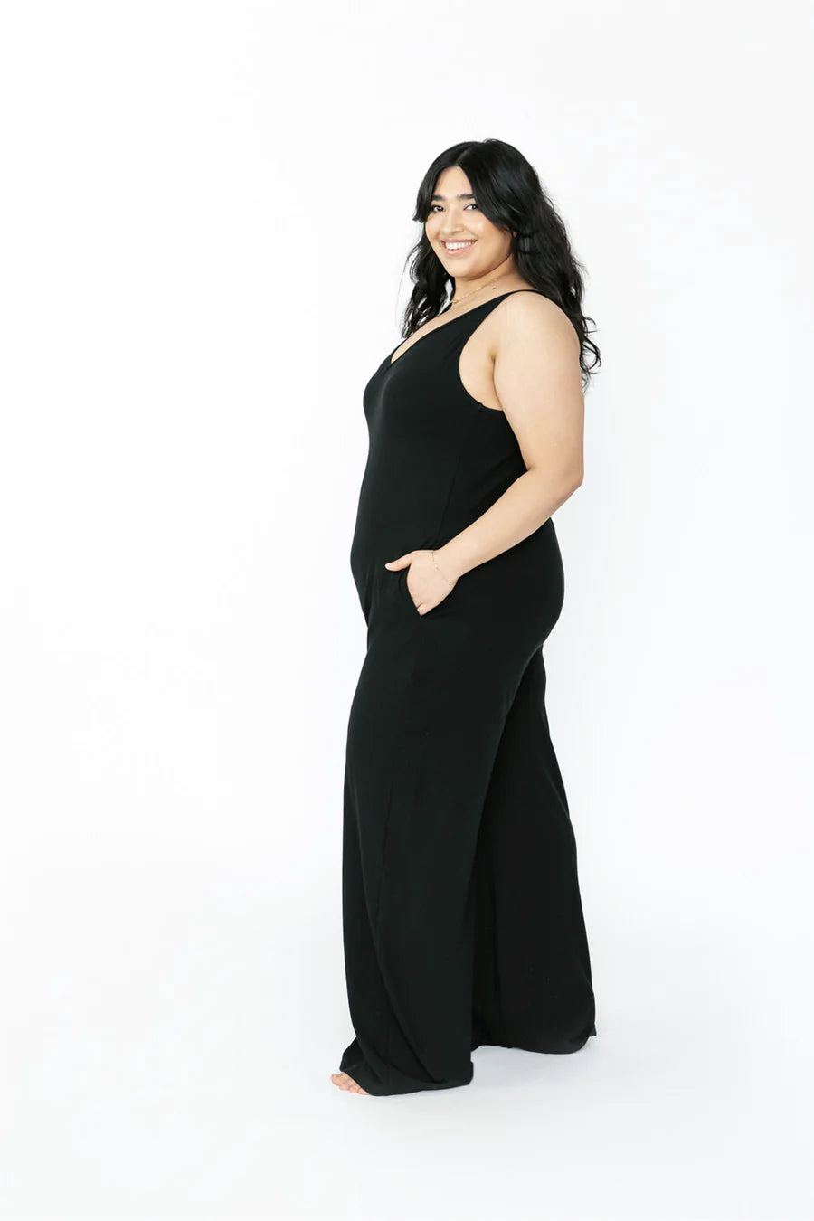 SMASH + TESS | Tuesday Wide Leg Romper II in Midnight Black