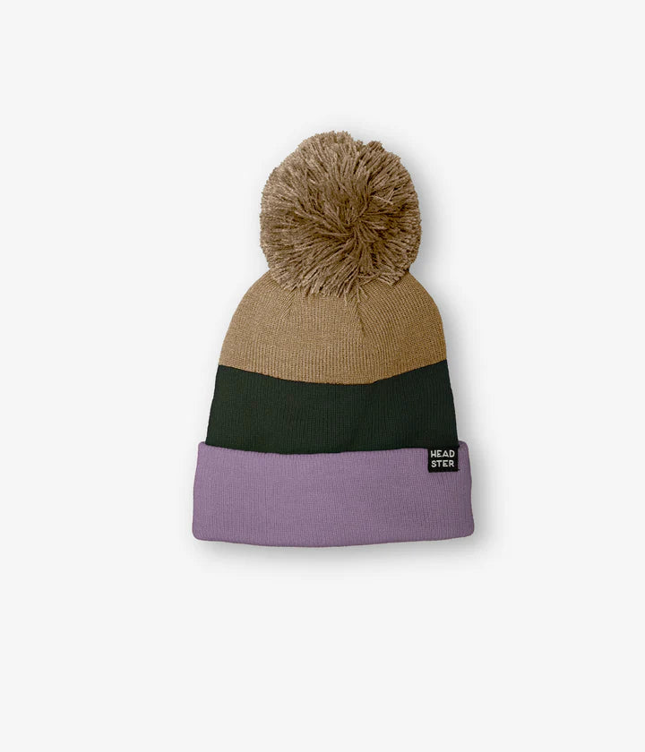 HEADSTER | TRICOLOUR BEANIE LINED WITH FLEECE | PRETTY LILAC