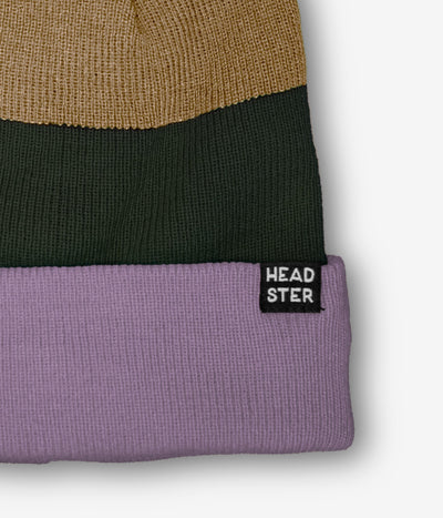 HEADSTER | TRICOLOUR BEANIE LINED WITH FLEECE | PRETTY LILAC