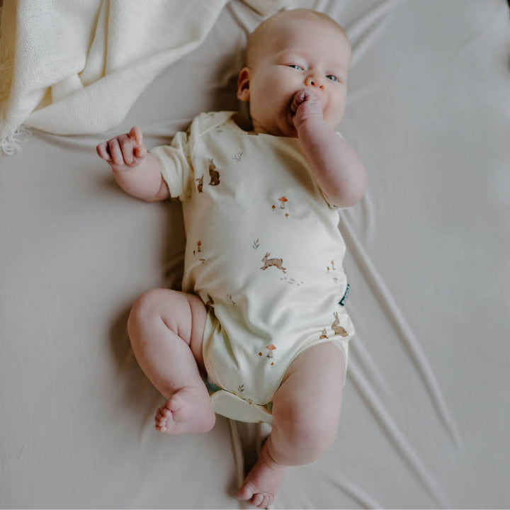 Belan J. | Bamboo Short Sleeve Onesie | Bunnies