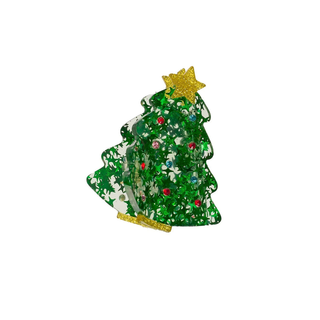 Jolly Christmas Tree Hair Claw Clip