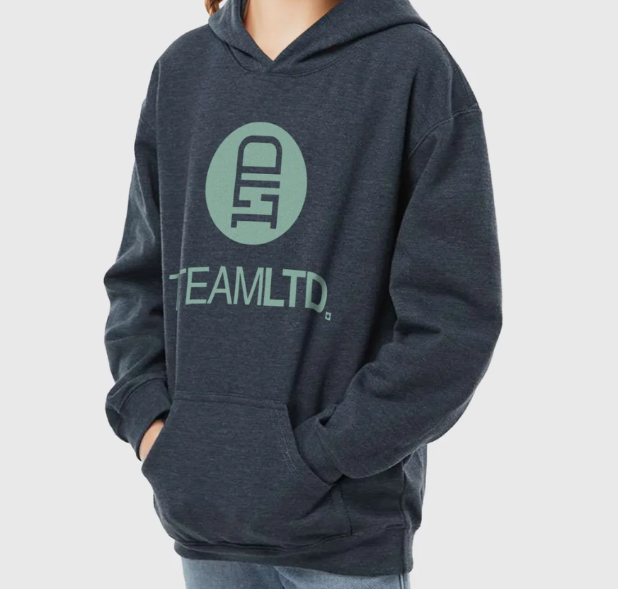 TEAMLTD | YOUTH HEATHER NAVY CLASSIC HOODIE