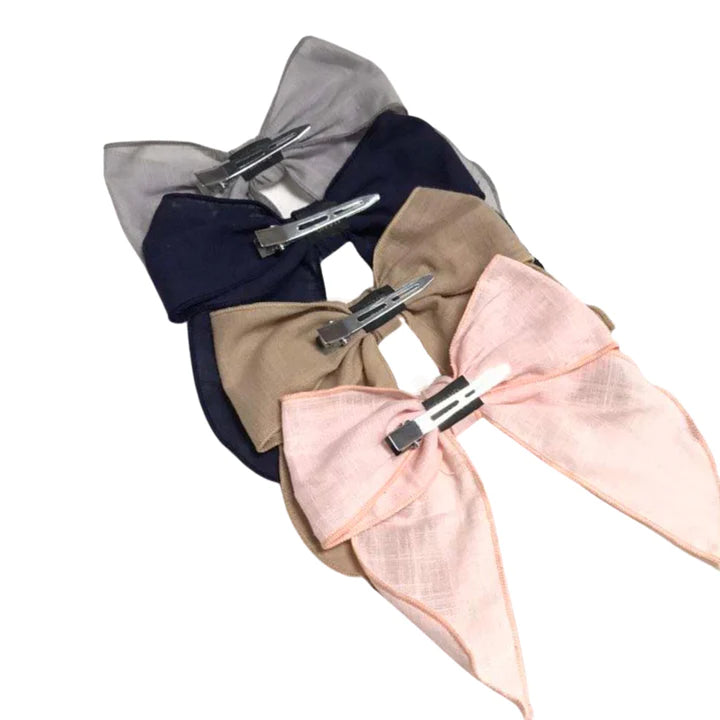 Large Bow Hair Clip | rose