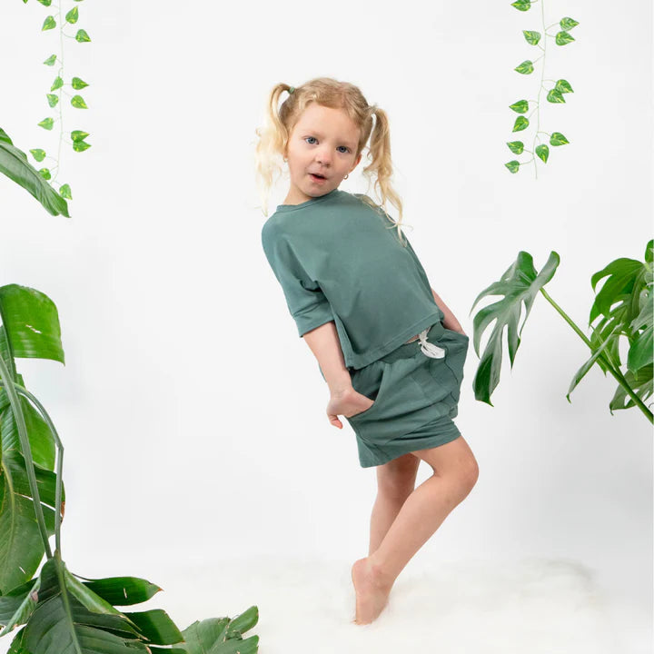 BELAN.J | BAGGY TOP & SHORT SET | LEAFY GREEN