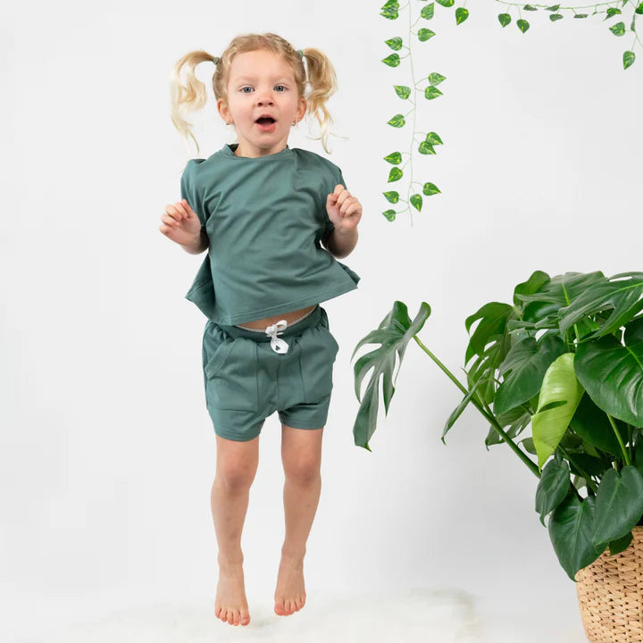 BELAN.J | BAGGY TOP & SHORT SET | LEAFY GREEN