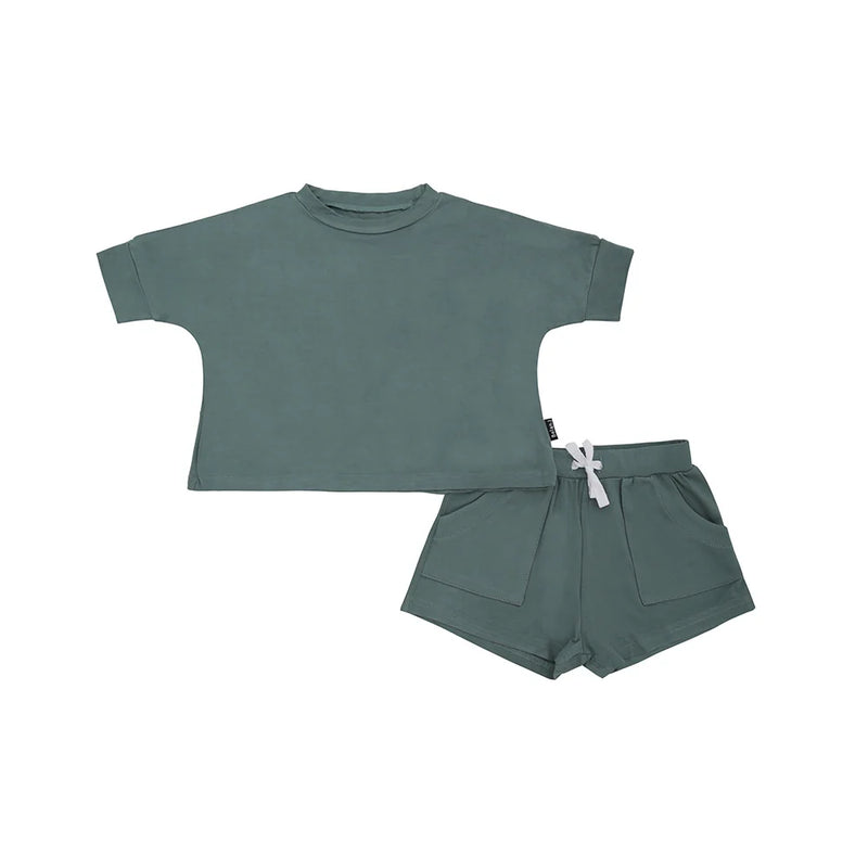 BELAN.J | BAGGY TOP & SHORT SET | LEAFY GREEN