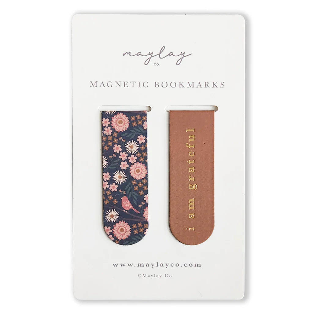 MAYLAY CO - MAGNETIC BOOKMARKS - BIRDY FLORAL (Set of 2)