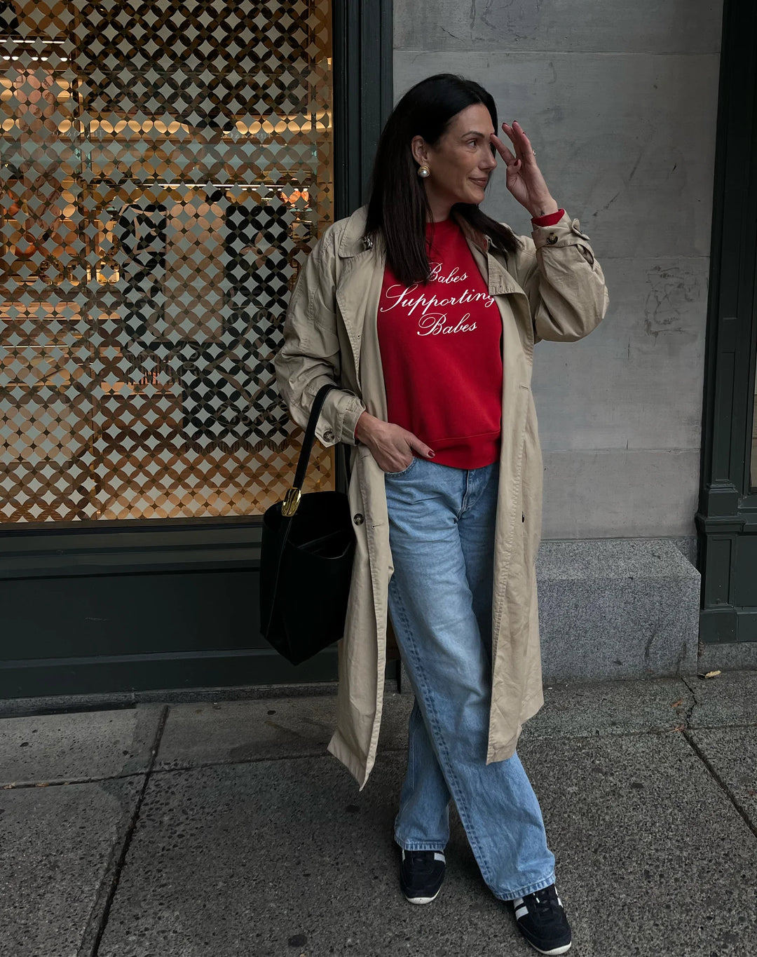 BRUNETTE THE LABEL | "Babes Supporting Babes" Step Sister Crew | Washed Red