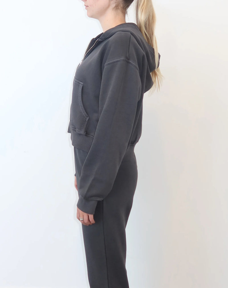 BRUNETTE THE LABEL | MIDDLE SISTER FULL ZIP HOODIE | vintage grey