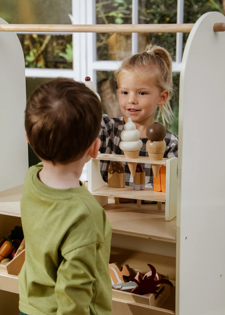 Wooden Ice Cream Stand and Accessories