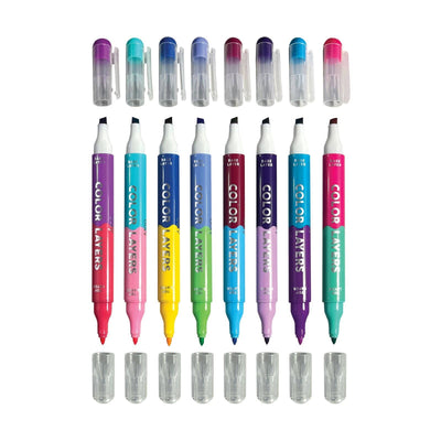 Colour Layers Double-Ended Layering Markers- Set of 8