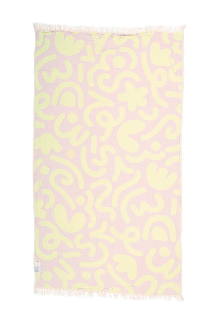 TOFINO TOWEL | THE DREW DOODLE TURKISH TOWEL | LIME