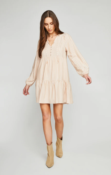 GENTLE FAWN | EMILY DRESS | PECAN STRIPE
