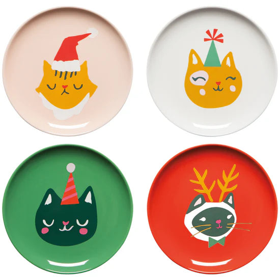 Appetizer Plates Set of 4 | Let it Meow