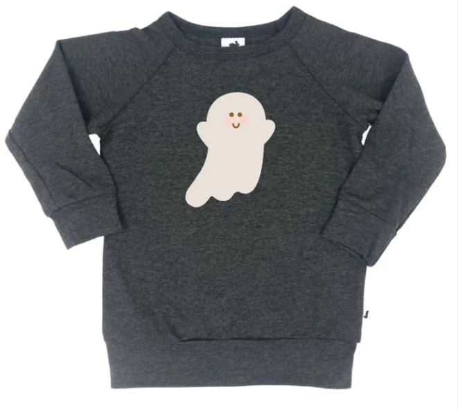 Friendly Ghost Pullover | charcoal