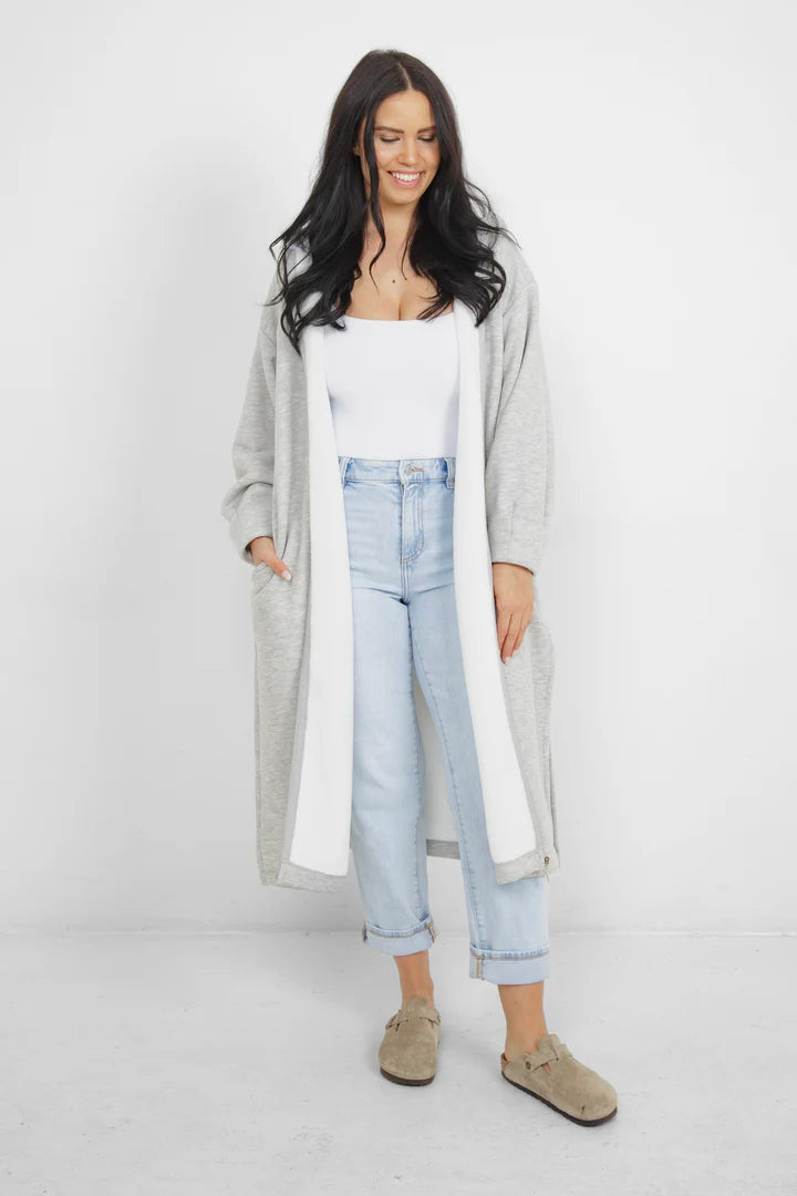 The Rails Terry Zip Coverup with Hood| grey