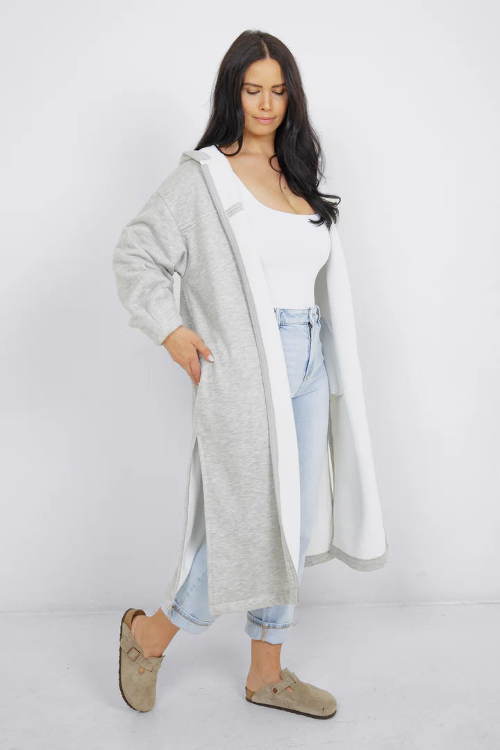 The Rails Terry Zip Coverup with Hood| grey