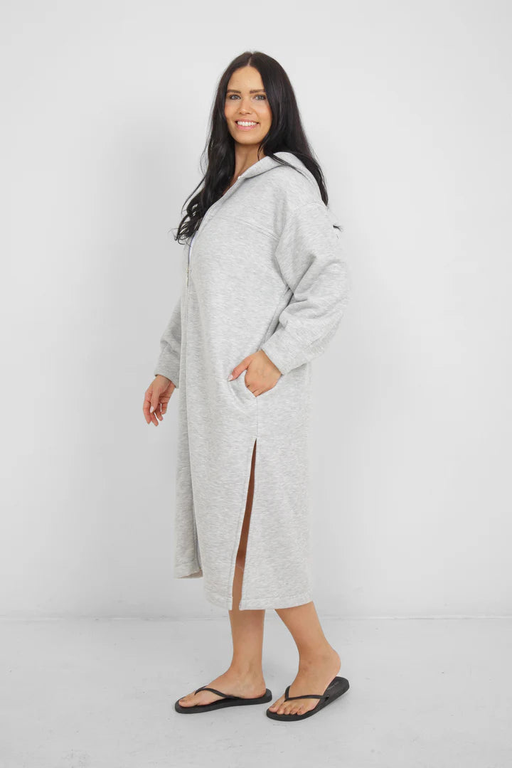 The Rails Terry Zip Coverup with Hood| grey