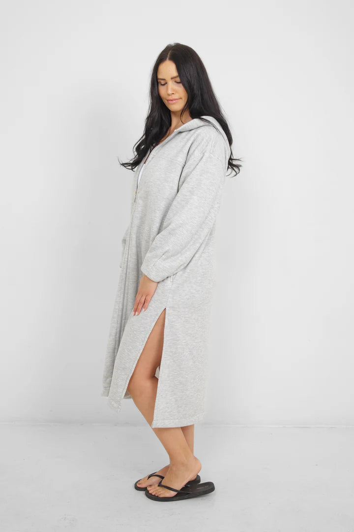 The Rails Terry Zip Coverup with Hood| grey